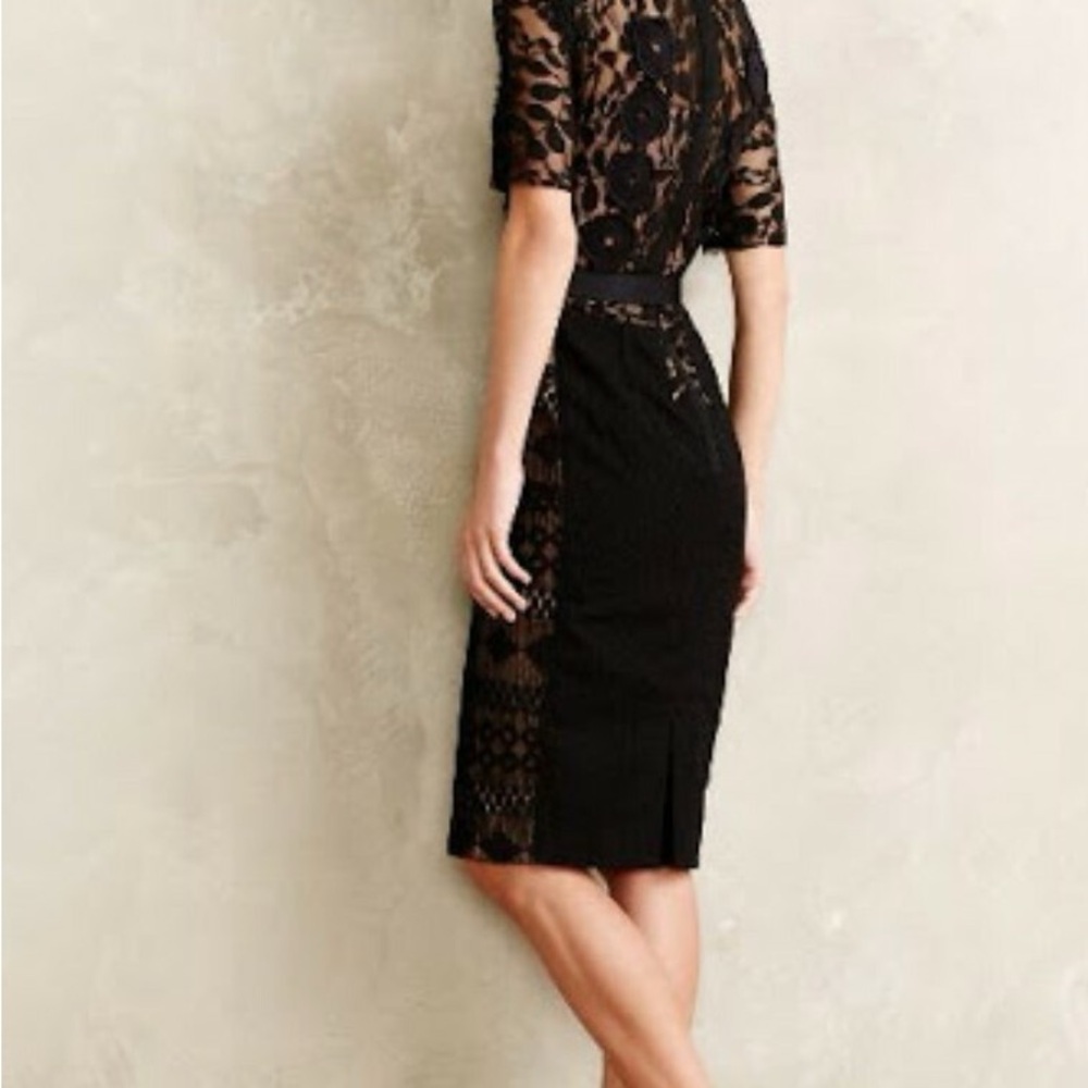 NWT Anthropologie beguile by Bryon Lars Black Lace Carissima Dress - Picture 3 of 6